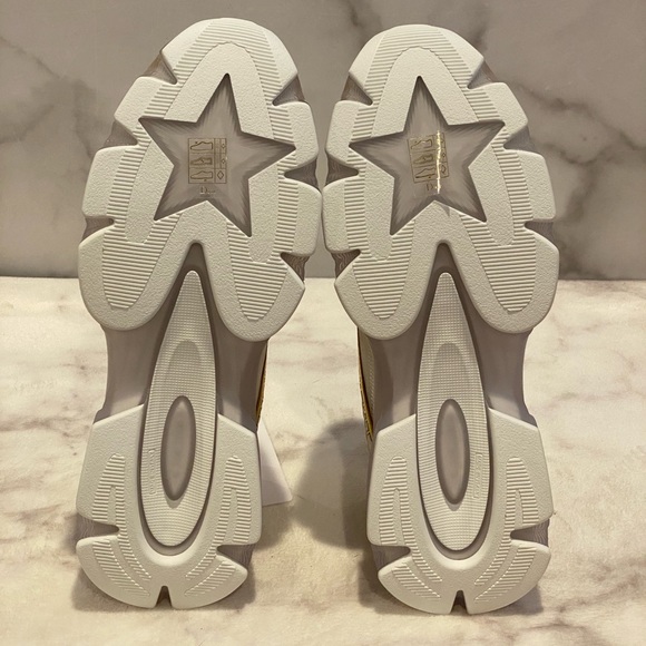NIB Women’s Authentic Dior Vibe White & Metallic Gold Mesh and Leather Sneakers - Picture 7 of 15